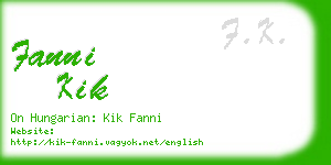 fanni kik business card